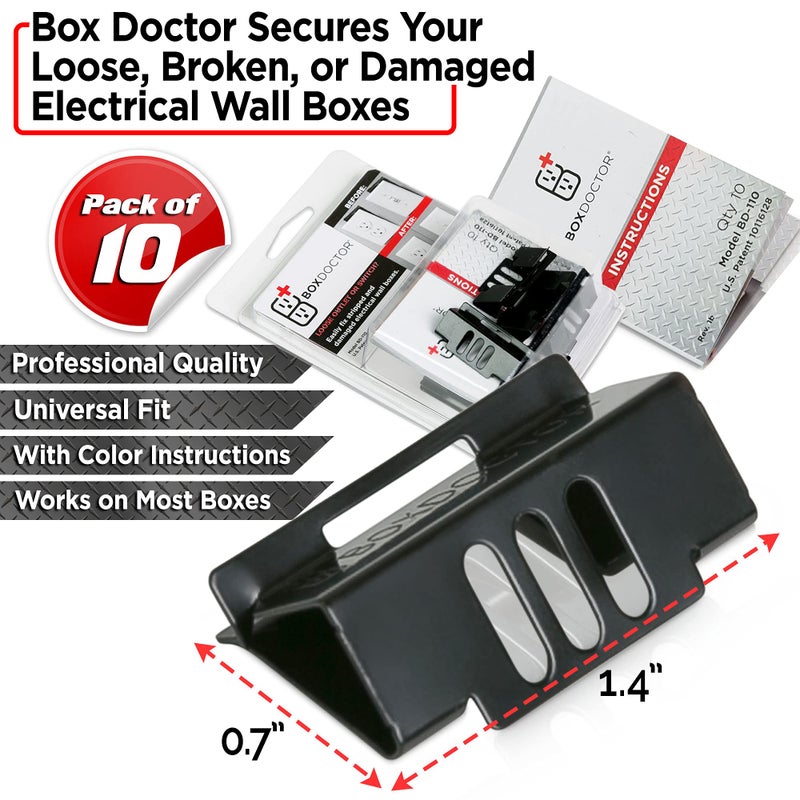 Box Doctor مشابك إصلاح علبة الطبيب - إصلاح المآخذ والمفاتيح الفضفاضة - مشابك إصلاح علبة كهربائية - 10 عبوة - Image 3